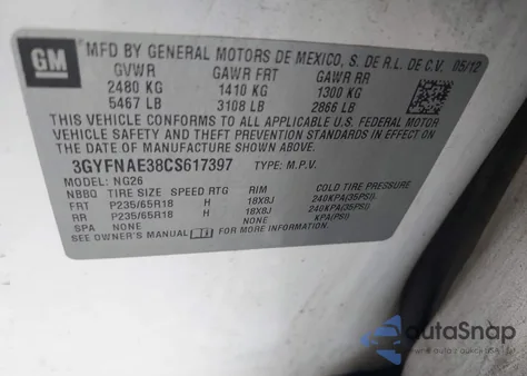 2012 Cadillac Srx Luxury Collection from USA, damaged, VIN 3GYFNAE38CS617397